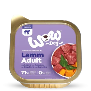 Nourriture humide pour chiens WOW Adulte agneau 150 g