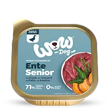 Nourriture humide pour chiens seniors WOW Canard 150 g