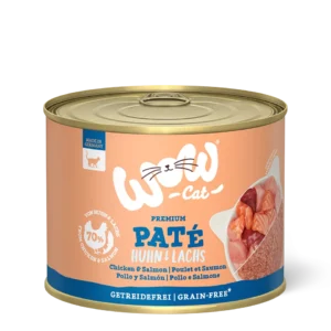 Nourriture humide pour chats WOW Poulet et Saumon