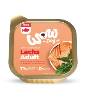 Nourriture humide pour chiens WOW Saumon 150 g