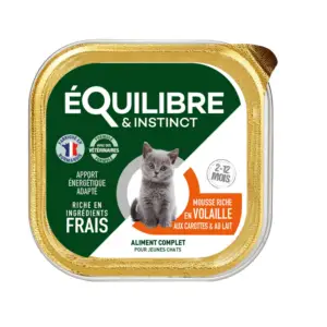 Mousse riche en volaille & aux carottes pour chatons Équilibre & Instinct