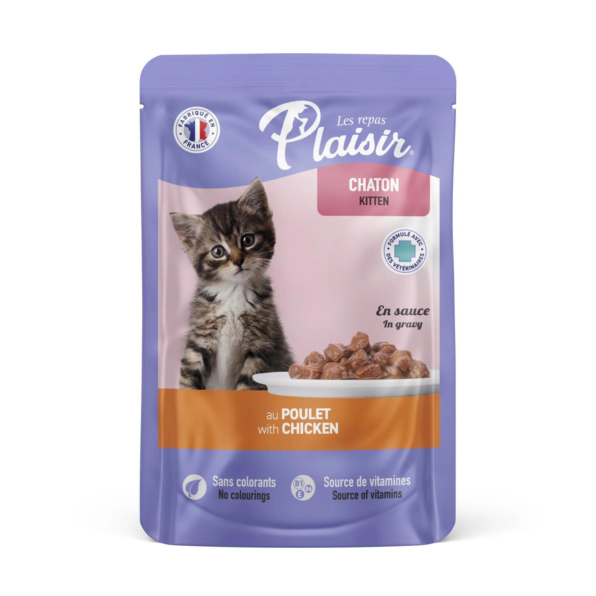 Emincés de poulet 100 g pour chatons Repas Plaisir