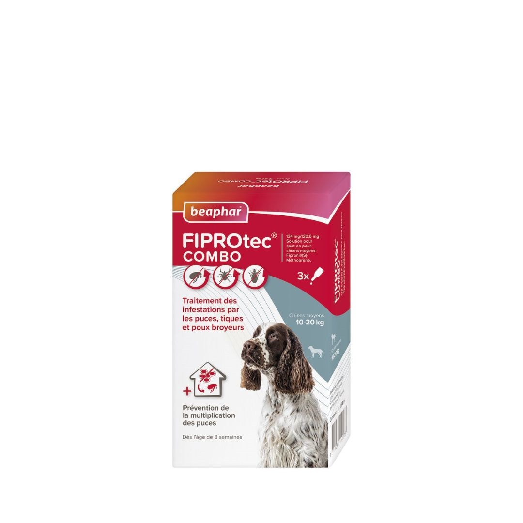 FIPROtec COMBO solution spot-on pour chien moyen 10/20 Kg – Beaphar
