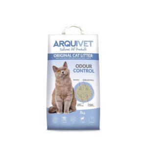 Litière agglomérante pour Chat - Contrôle des odeurs - 8 kg (sans Parfum) - Arquivet