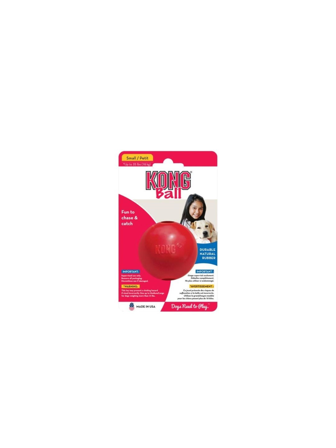 Kong Jouet Ball Rouge pour chien - Flamingo