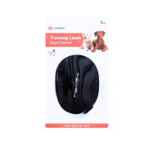 Laisse d'entrainement 5 m noire - FLAMINGO