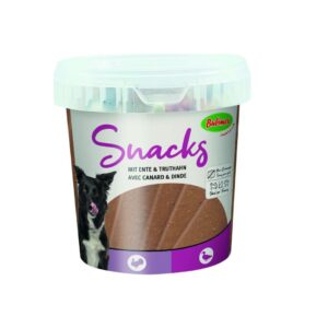 Snacks canard & dinde pour chien seau 800 g - Bubimex