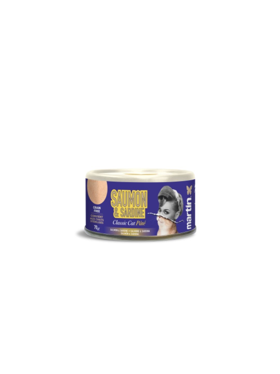 Pâté au saumon&sardine pour chats 70 g- Martin Sellier