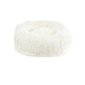 Coussin rond en fourrure crème Ø 58,5cm – Bubimex