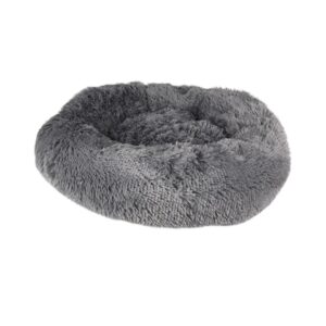 Coussin rond en fourrure anthracite Ø 76 cm – Bubimex
