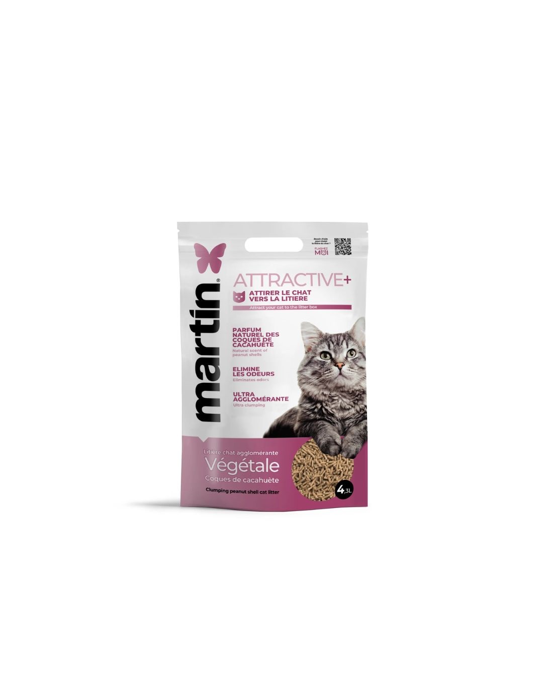 Litière agglomérante pour Chat - Attractive + 4,3 l - Martin Sellier