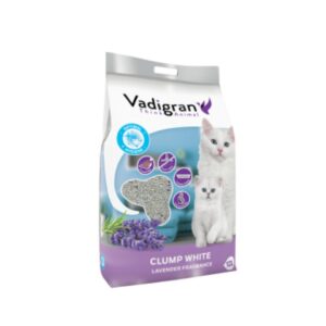 Litière agglomérante White Coarse Lavande pour Chat 10 kg/12 L- Vadigran