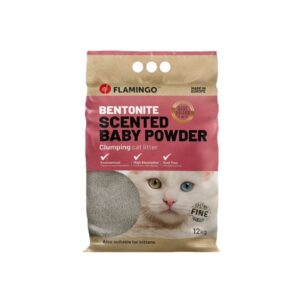 Litière agglomérante fine Baby Powder 12 kg – Flamingo
