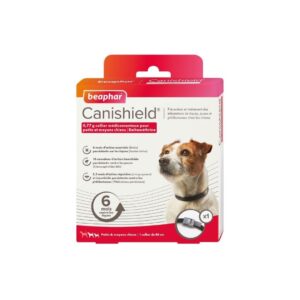 Collier répulsif antiparasitaire Canishield - Collier Anti-Puces et tiques pour Chien Petit et Moyen - Beaphar